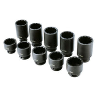Laser Bi-Hex Impact Socket Set 1/2"D 10pc 8700