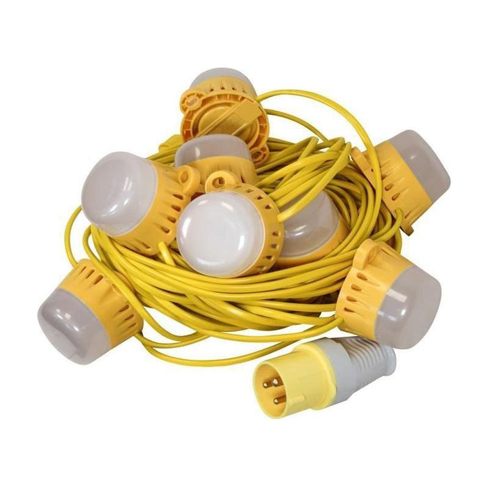 Faithfull Power Plus Festoon Lights 10 LED Bulbs 110V 22m Faithfull Power Plus - Town Tools