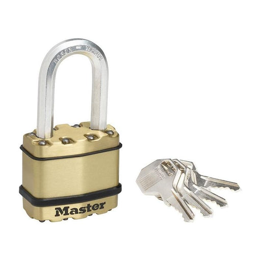 Master Lock Excell™ Brass Finish 45mm Padlock 4-Pin - 38mm Shackle Master Lock - Town Tools