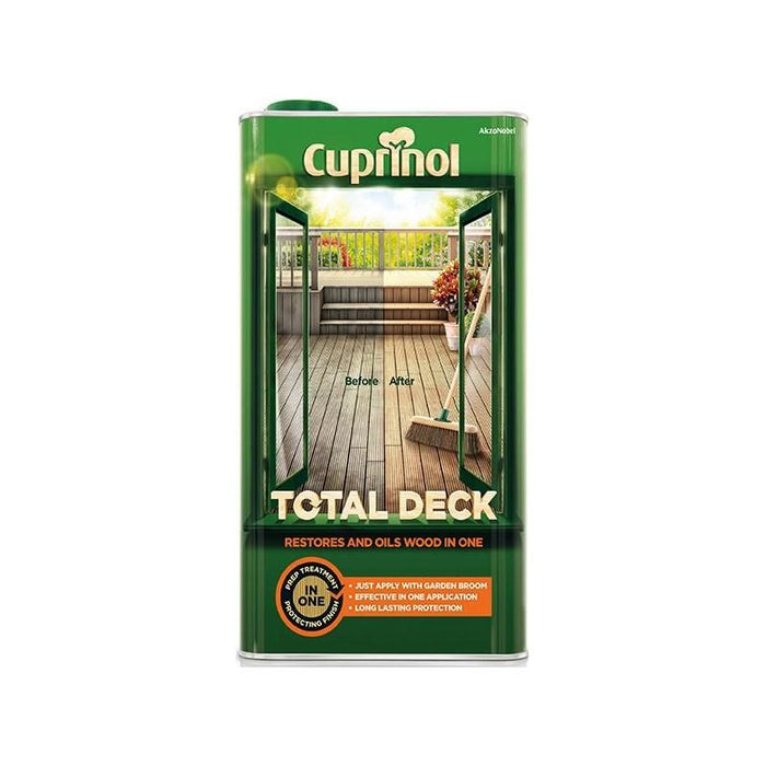 Cuprinol Total Deck Restore & Oil Wood Clear 5 litre Cuprinol - Town Tools