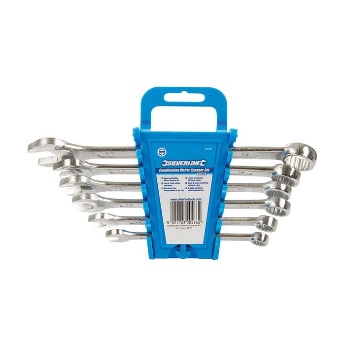 Silverline Combination Spanner Set 6pce 8 - 17mm Metric Silverline - Town Tools 