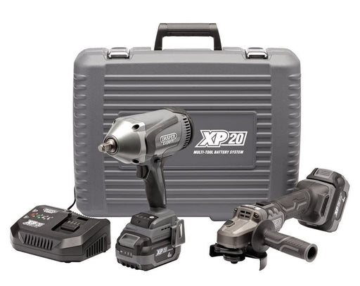 Draper XP20 20V Cordless Grinder and 1/2" Impact Wrench Kit 24047 Draper - Town Tools 