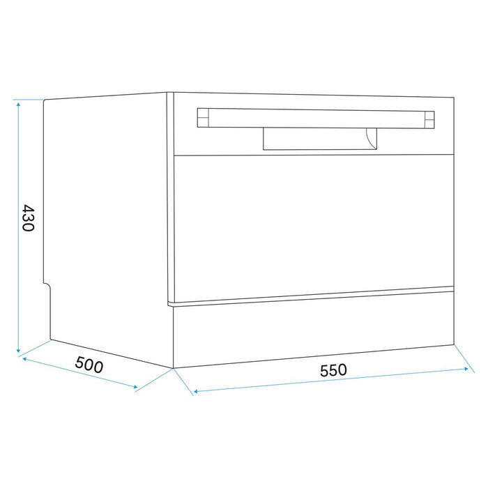 Baridi Tabletop Dishwasher 6 Place Settings 6.5L Capacity - Black DH85 Baridi - Town Tools 