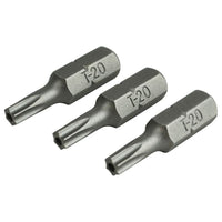 Faithfull Security S2 Grade Steel Screwdriver Bits T20S x 25mm (Pack 3)