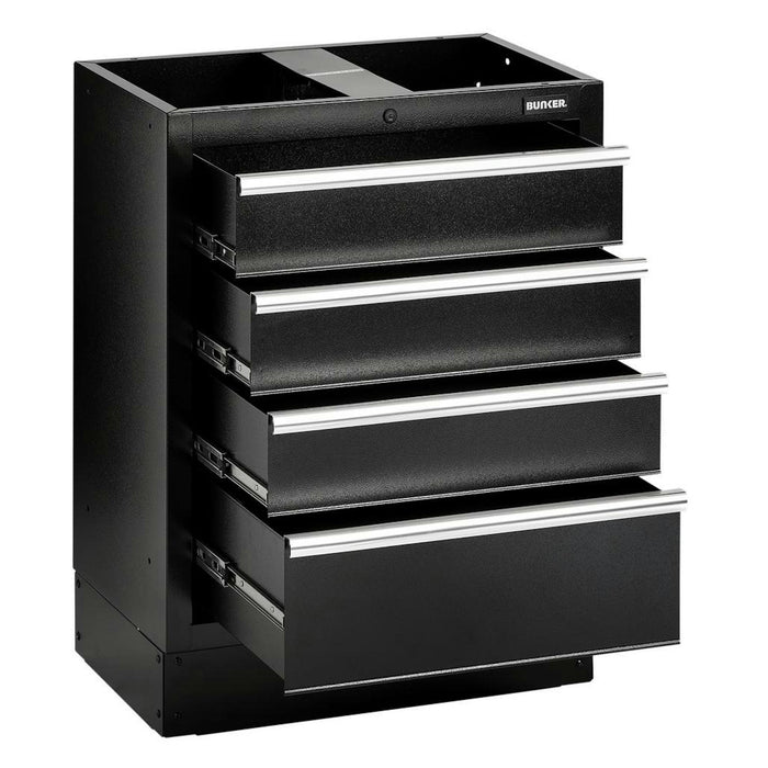 BUNKER Modular Floor Cabinet, 4 Drawer, 680mm - MS400-4BU