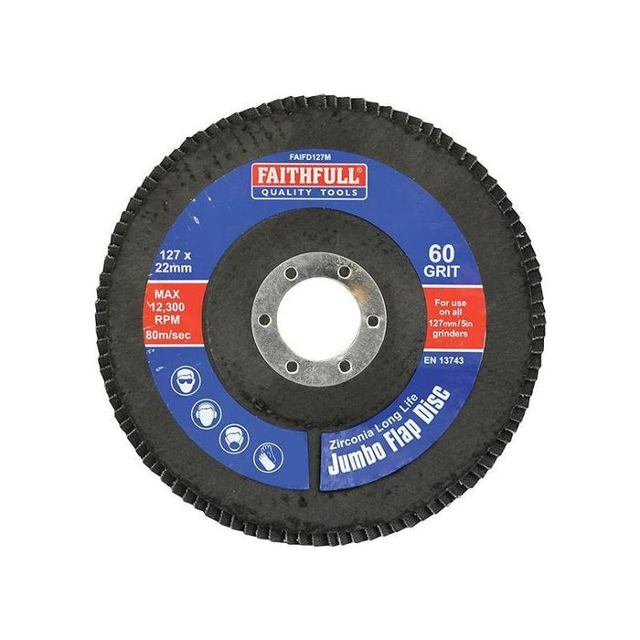 Faithfull Abrasive Jumbo Flap Disc 127mm Medium Faithfull - Town Tools