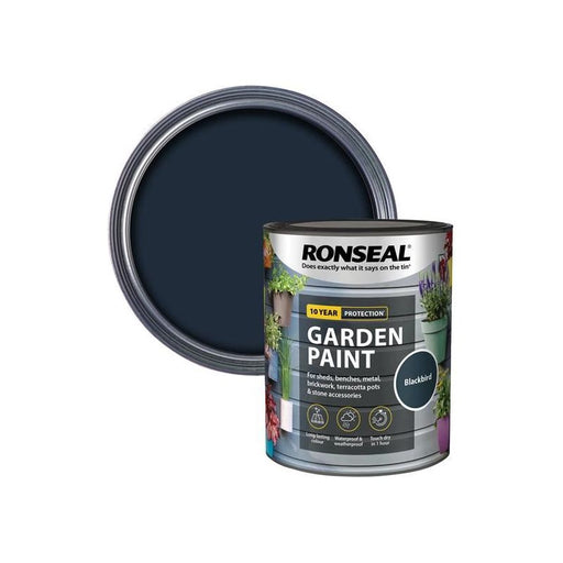Ronseal Garden Paint Blackbird 750ml Ronseal - Town Tools