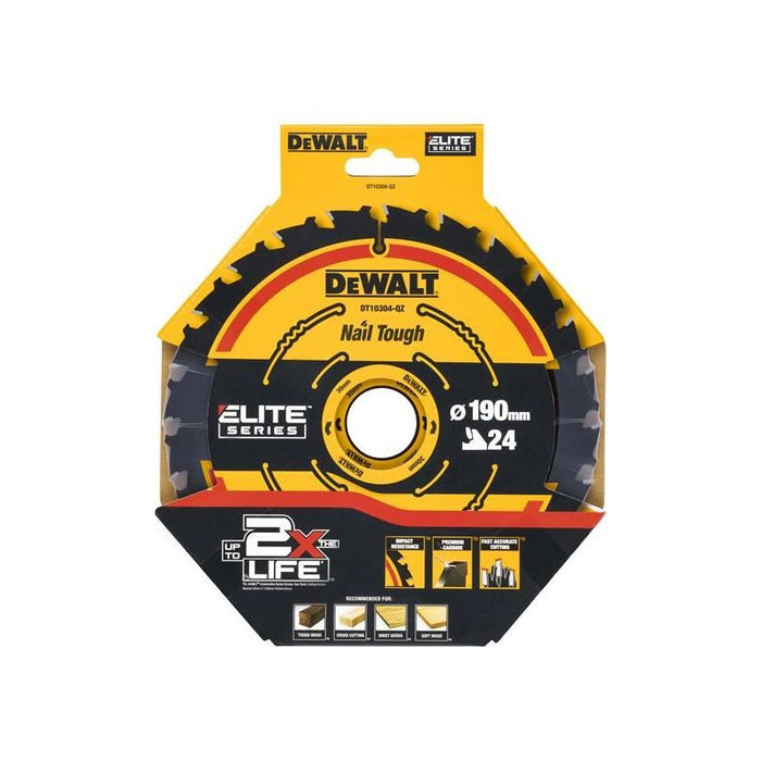 Dewalt Power Tools ELITE™ Series Framing Circular Saw Blade 190 x 30mm x 24T DeWALT Power Tools - Town Tools