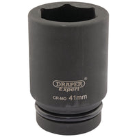 Draper Expert HI-TORQ 6 Point Deep Impact Socket, 1" Sq. Dr., 41mm