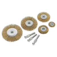 Sealey Wire Brush Set 8pc Brassed BWBS08
