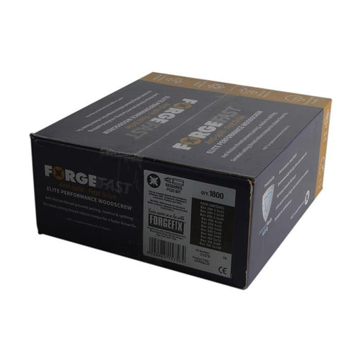 Forgefix ForgeFast Pozi Compatible Wood Screw Forge Pack 1800 Piece ForgeFix - Town Tools