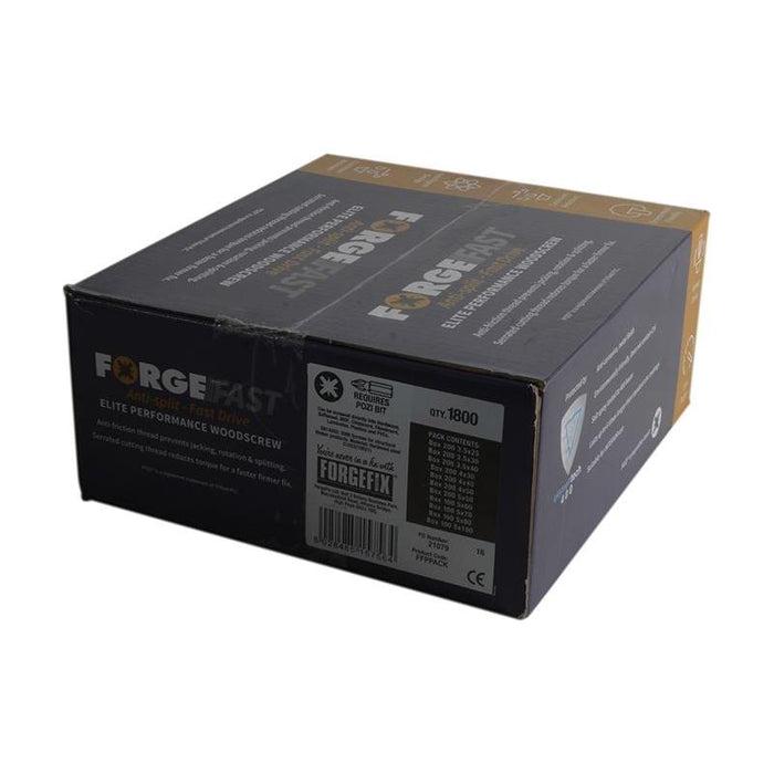 Forgefix ForgeFast Pozi Compatible Wood Screw Forge Pack 1800 Piece ForgeFix - Town Tools