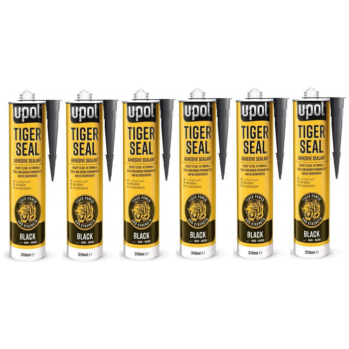 6x Upol Tiger Seal Black 310ml Polyurethane Adhesive Sealant TIG/NB New U-POL UPOL - Town Tools 