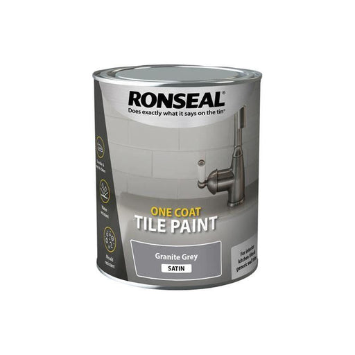 Ronseal One Coat Tile Paint Granite Grey Satin 750ml Ronseal - Town Tools