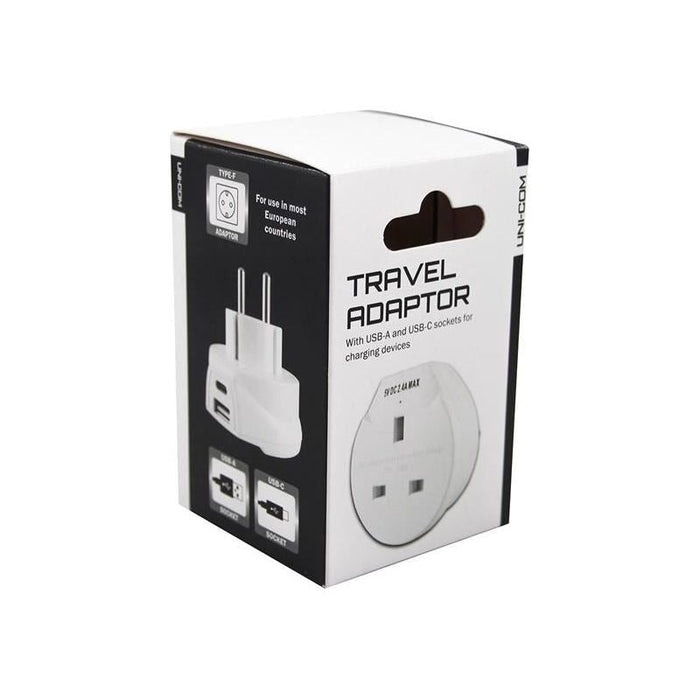 Uni-Com Travel Socket with USB Charger Uni-Com - Town Tools