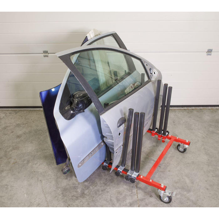 Sealey Panel Storage Rack Mobile Holds 5 Panels MK76 Sealey - Town Tools 