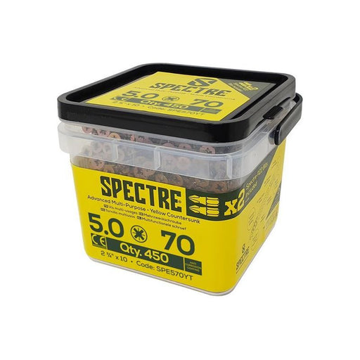 Forgefix Spectre™ PZ Compatible Wood Screw CSK ZYP 5.0 x 70mm Tub 450 ForgeFix - Town Tools