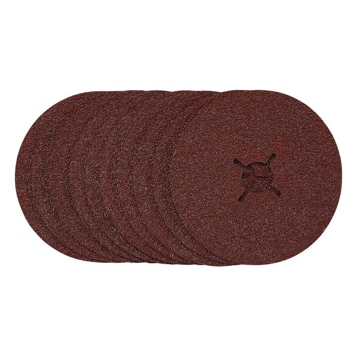 Draper Fibre Sanding Discs, 125mm, 36 Grit, (Pack of 10) 68628 Draper - Town Tools 