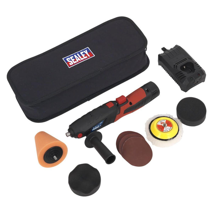 Sealey Cordless Mini Sander/Polisher Kit75mm 12V Lithium-ion CP2812V Sealey - Town Tools 