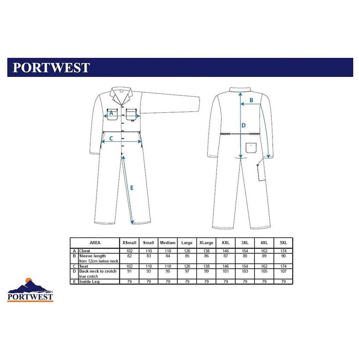 Portwest Euro Work Coverall - Navy - XS Portwest - Town Tools 