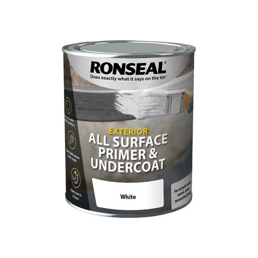 Ronseal All Surface Primer & Undercoat Exterior White 750ml Ronseal - Town Tools