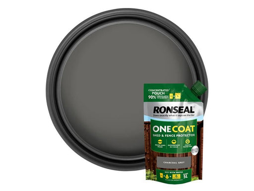 Ronseal One Coat Shed & Fence Refill Pouch Charcoal Grey 950ml Ronseal - Town Tools