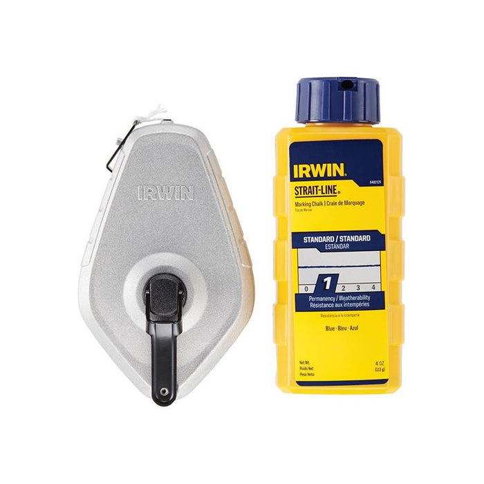 Irwin® Strait-Line® Aluminium 30m Chalk Line & Blue Chalk Pack IRWIN® STRAIT-LINE® - Town Tools