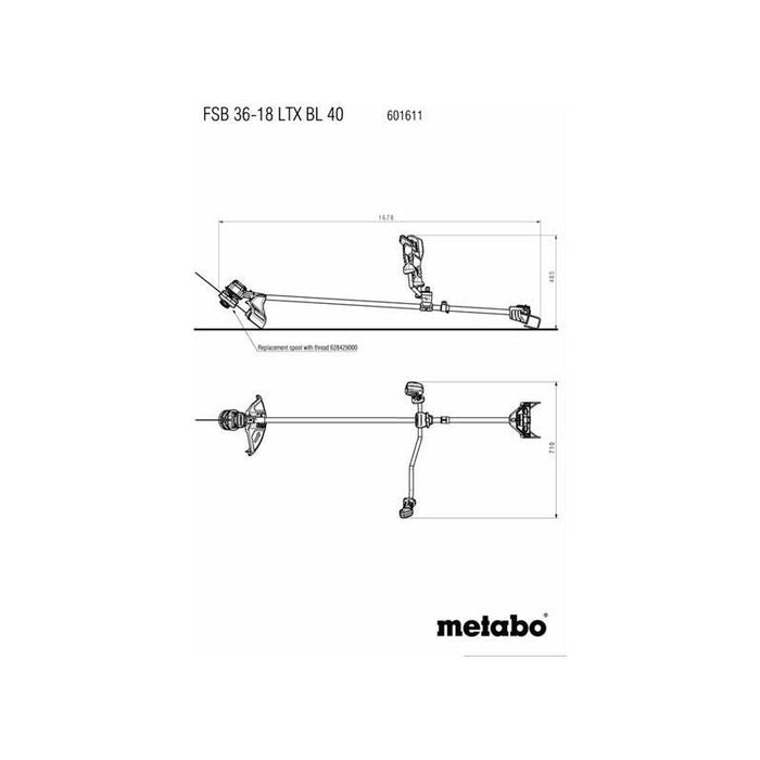 Metabo FSB 36-18 LTX BL 40 Bike Handle Line Trimmer 36V Bare Unit Metabo - Town Tools