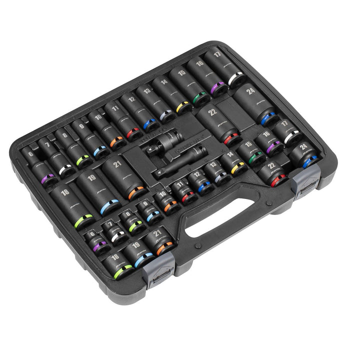 Sealey Premier Premier Impact Socket Set 3/8"Sq Drive 36pc AK5633M Sealey Premier - Town Tools 