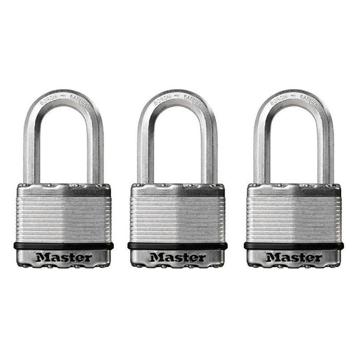 Master Lock Excell™ Laminated Steel 50mm Padlock - 38mm Shackle - Keyed Alike x 3 Master Lock - Town Tools