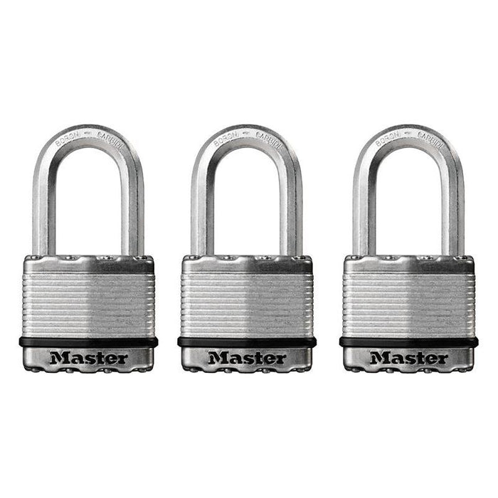 Master Lock Excell™ Laminated Steel 50mm Padlock - 38mm Shackle - Keyed Alike x 3 Master Lock - Town Tools