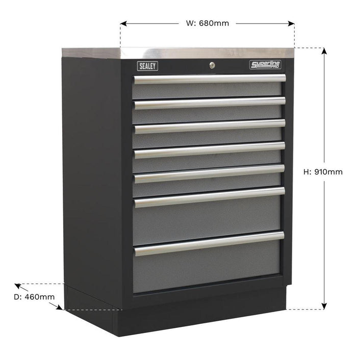 Sealey Modular 7 Drawer Cabinet 680mm APMS62 Sealey - Town Tools 