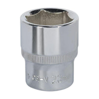 Sealey WallDrive Socket 23mm 1/2"Sq Drive Fully Polished SP1223