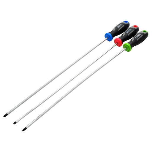 Draper Long Reach Soft Grip Screwdriver Set (3 Piece) Draper - Town Tools