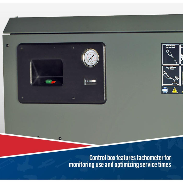 270L Low Noise Belt Drive Air Compressor with Cast Cylinders 7.5hp 3ph 2-Stage Sealey - Town Tools 