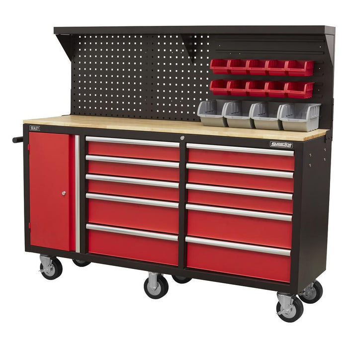 Sealey Mobile Workstation 10 Drawer with Backboard AP6310 Sealey - Town Tools 