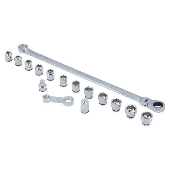 Laser Extra Long Flexible Ratchet Wrench/Socket Set 16pc 8662 Laser - Town Tools 