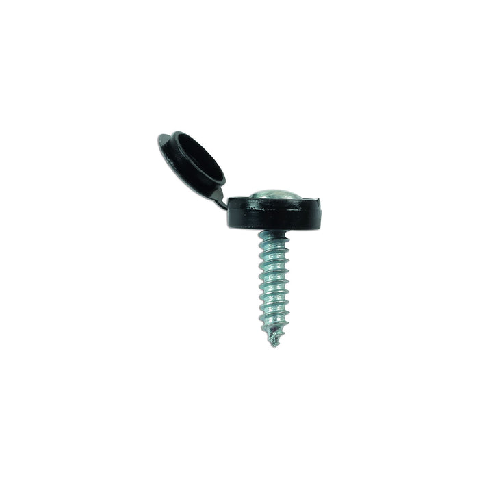 Connect Black Number Plate Flip Top & Screw 5pc 36885 Connect Workshop Consumables - Town Tools 