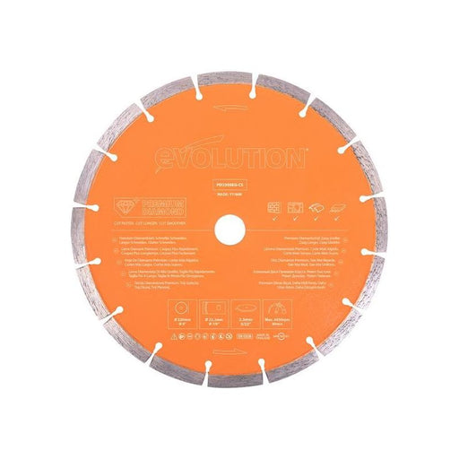 Evolution Premium Diamond Disc Cutter Blade 230 x 22.2mm Evolution - Town Tools