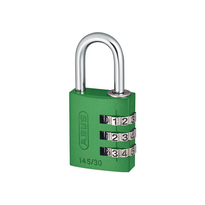 Abus Mechanical 145/30 30mm Aluminium Combination Padlock Green 46580 ABUS Mechanical - Town Tools
