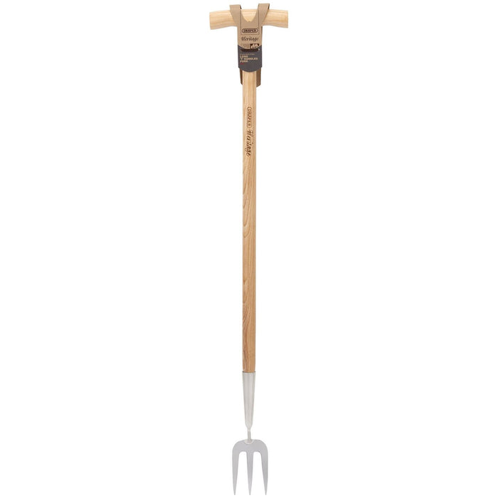 Draper Heritage Stainless Steel Fork With Ash Long Handle 99031