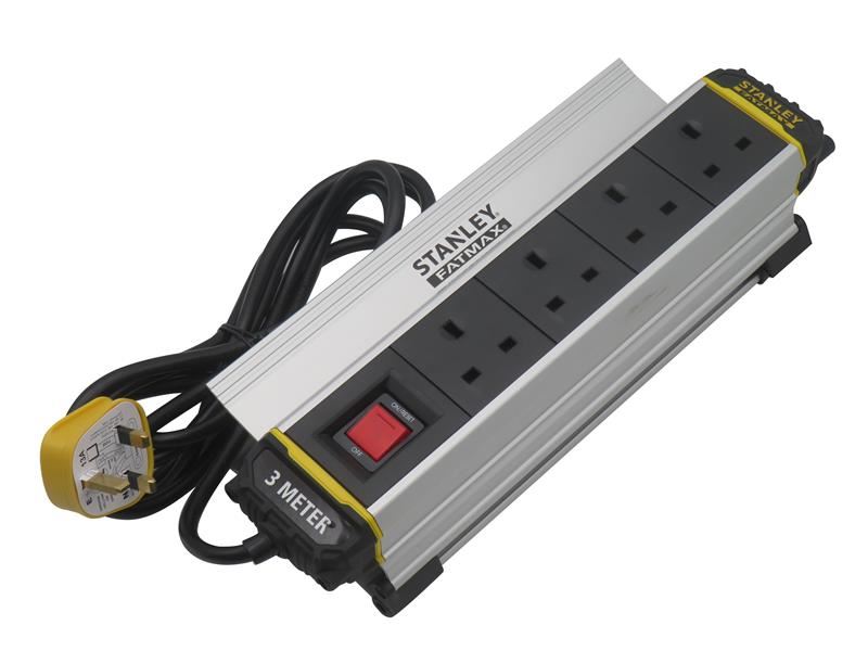STANLEY Electrical 4-Gang IP20 Powerboard with Clamp 3m STANLEY� Electrical - Town Tools