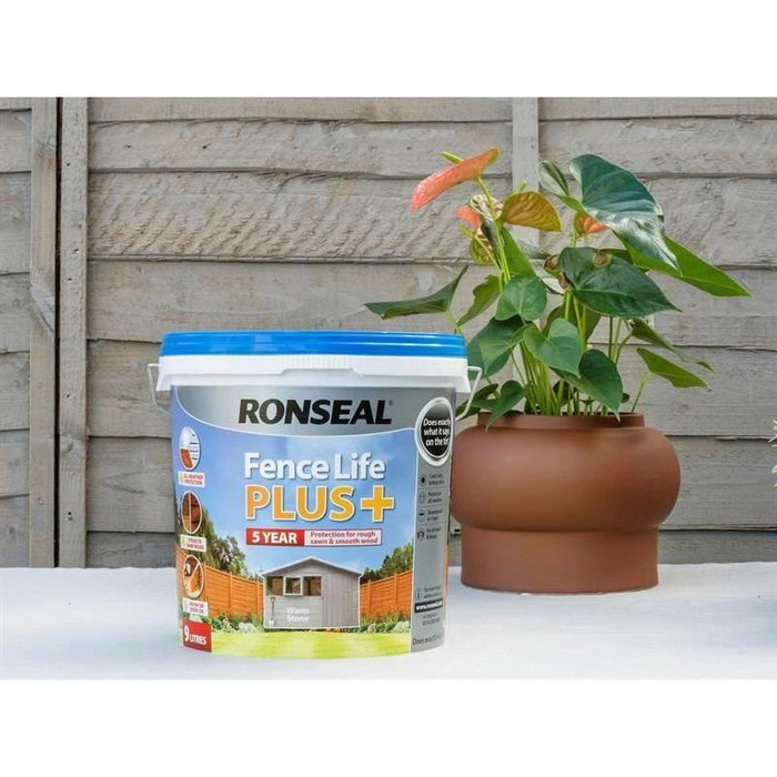 Ronseal Fence Life Plus+ Warm Stone 5 litre Ronseal - Town Tools