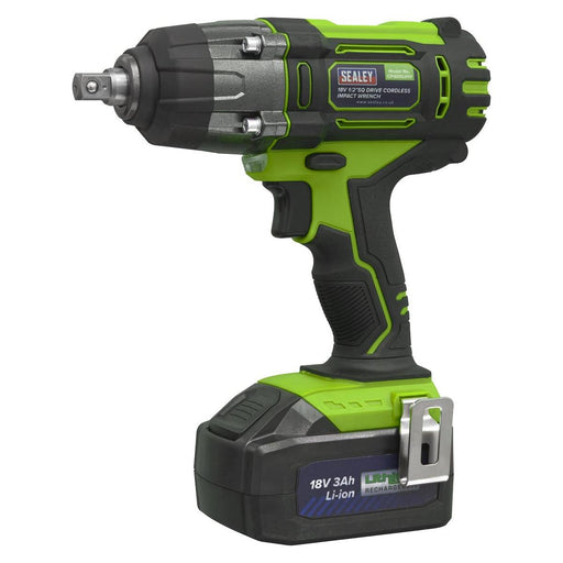 Sealey Cordless Impact Wrench 18V 3Ah Lithium-ion 1/2"Sq Drive Hi-Vis CP400LIHV Sealey - Town Tools
