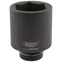 Draper Expert HI-TORQ 6 Point Deep Impact Socket, 1" Sq. Dr., 65mm
