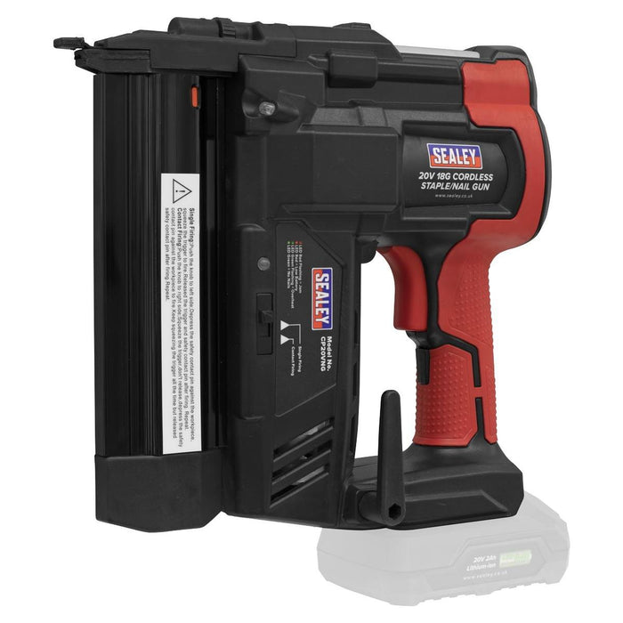 Sealey Cordless Nail/Staple Gun 18G 20V 2Ah SV20 Series Lithium-ion CP20VNGKIT1 Sealey - Town Tools 