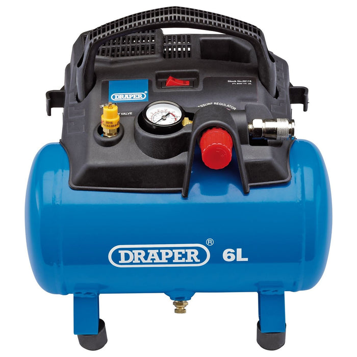 Draper Oil-Free Air Compressor, 6L, 1.2kW 02115 Draper - Town Tools 