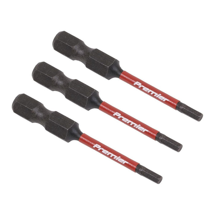 Sealey Hex 2.5mm Impact Power Tool Bits 50mm 3pc AK8235 Sealey - Town Tools 