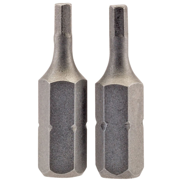 Draper Hexagonal Insert Bit, 2.5mm, 1/4" Hex, 25mm Long (Pack of 2) 63961 Draper - Town Tools 