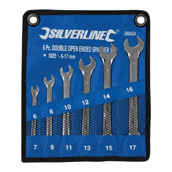 Silverline Open-Ended Spanner Set 6pce 6 - 17mm Silverline - Town Tools 